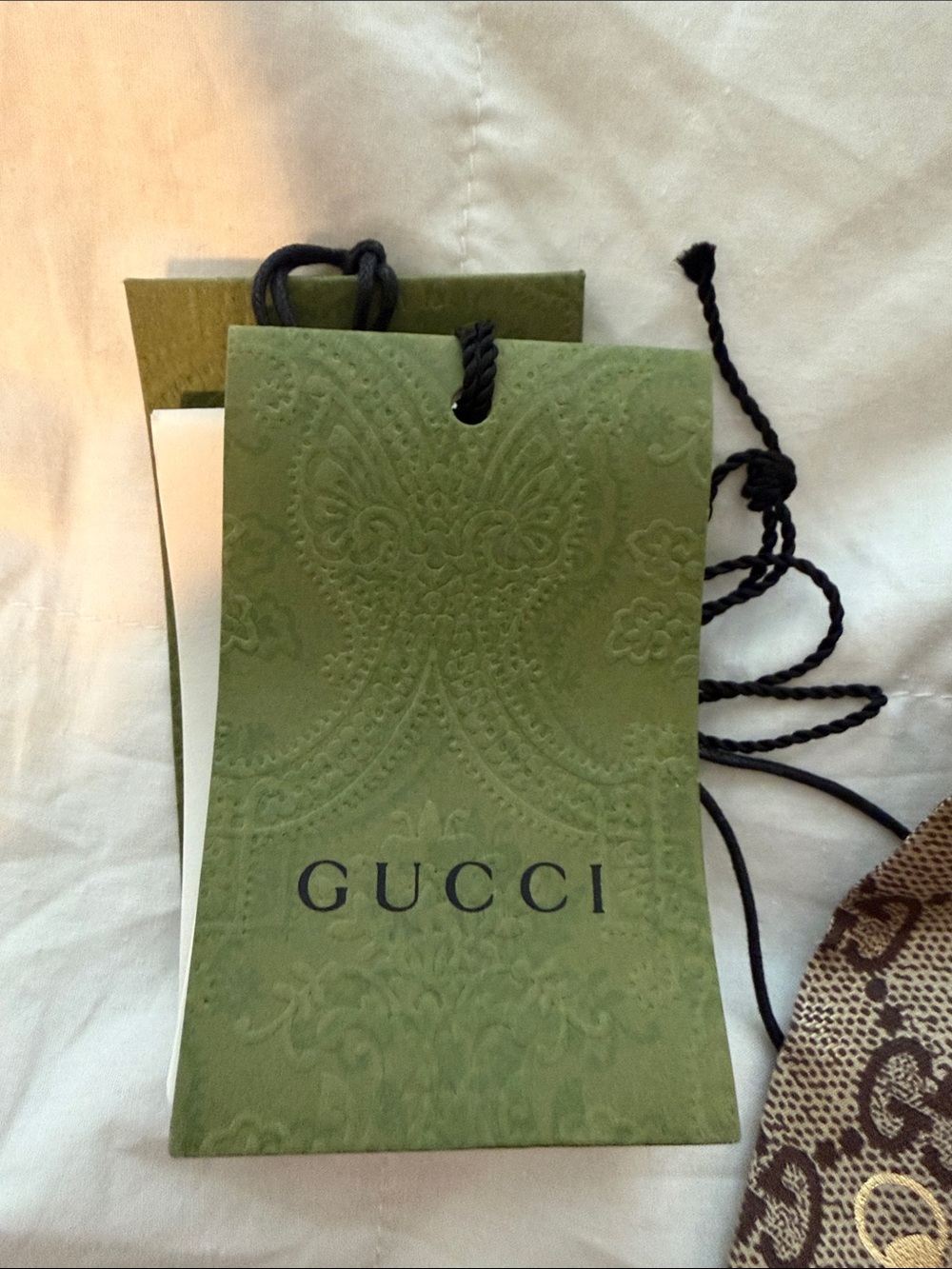 Gucci Brown GG Monogram Silk Twilly - Picture 4 of 5